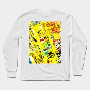 Street Yellow Graffiti Sticker Tag NYC Long Sleeve T-Shirt